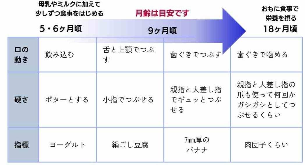 離乳食 硬さの目安
